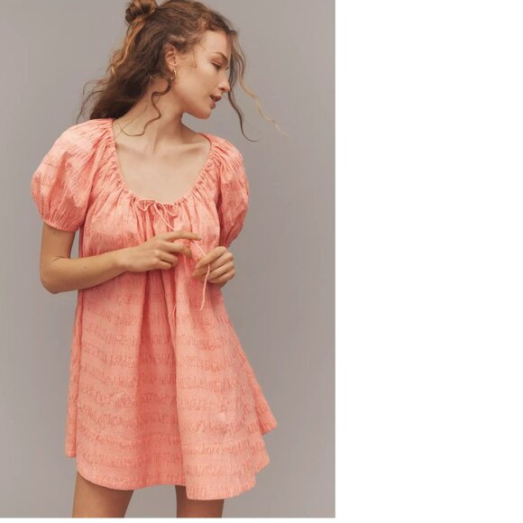 Anthropologie Maeve Scoop-Neck Mini Swing Dress size S red color new nwt - Picture 6 of 7